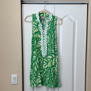 Lily Pulitzer Green and White Sleeveless Dress